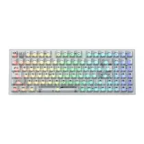 Teclado Gamer Mecânico Redragon Irelia Pro K658CT, RGB 90% Sem Fio USB-C BT, Switch Ice Silver, Inglês, Transparente