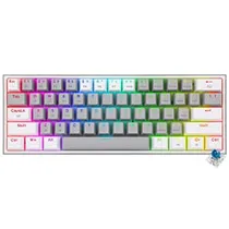 Teclado Gamer Mecânico Redragon K617-R Fizz Rainbow Mini USB / RGB / Blue / Inglês - Cinza / Branco