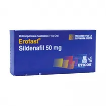Erofast Sildenafil 50MG 20 Comprimidos Mastigável