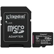 Cartão de Memória Micro SD Kingston Canvas Select Plus C10 U1 V10 A1 256GB - SDCS3/256GB