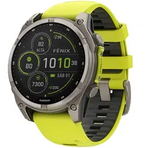 Relógio Garmin Fenix 8 Solar Sapphire 010-02906 47 MM com GPS/Wi-Fi - Cinza/Amarelo