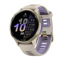 Smartwatch Garmin Forerunner 970 010-02969-02 com 47MM / Tela 1.4 Amoled / 5 Atm / Bisel Titânio / 32GB / Wi-Fi - Soft Gold