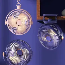Mini Ventilador c/ Luz LED Portátil Cores Diversas