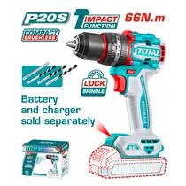 Parafusadeira/Furadeira À Bateria Total TIDLI206681 – com Impacto / 66NM / Sem Bateria