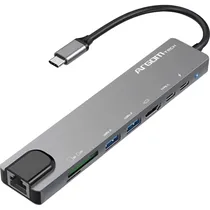 Hub USB-C Argom 8 Em 1 - Cinza (ARG-UB-0093)