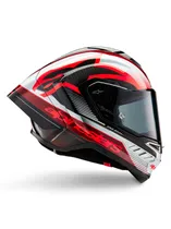 Casco Alpinestars Supertech R10 Team - Black Carb Red White Glossy / M