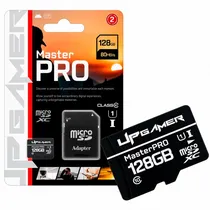 Cartão de Memória Micro SD XC Up Gamer Master Pro 128GB, U1 Classe 10, 80MB/s, Adaptador SD, CMT/128GBSDXC, Preto