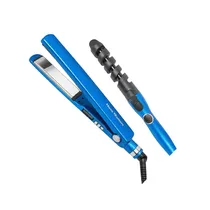 Kit Prancha Pro Nano Titanium + Ondulador 450F Azul Bivolt