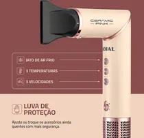 Secador Mondial Ceramic Pink 5EN1 1500W/220V SM-01-BLDC-CP