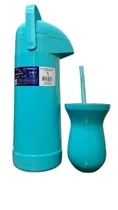 Garrafa Térmica Maxon MX-331 1900ML Con Cuia, Bomba Y Porta Hierba Azul Claro