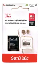 Cartão de Memória SD Micro 64GB Sandisk Ultra CL10 100MB|*