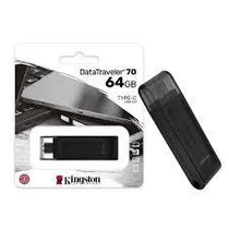 Pen Drive 64GB Kingston DT70 USB-C Preto