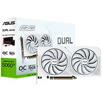 Placa de Vídeo Asus Dual Oc White 16GB Geforce RTX5060TI GDDR7 - DUAL-RTX5060TI-O16G-White
