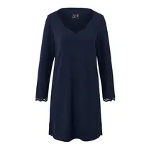 Camisón Femenino Tchibo Con Ribete de Encaje Mangas Largas