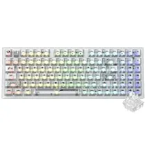 Teclado Gamer Mecânico Redragon K658CT-RGB-Pro Irelia Pro Wireless / RGB / Inglês - Transparente
