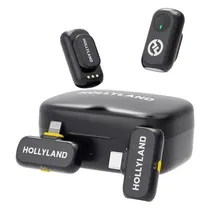 Micrófono Lavaliere Wir Hollyland Lark A1 2TX+2RX USB-C Lightning Negro