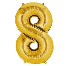 Balão de Número 8 32" Dourado