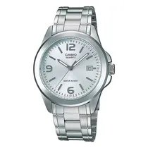 Casio Reloj Masc MTP-1215A-7ADF Blanco/Plateado + Estuche