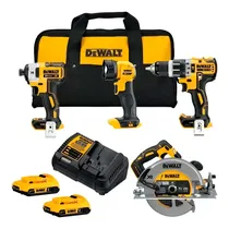 Combo 4 Em 1 Kit Dewalt Parafusadeira + Lanterna + Serra + Chave de Impacto DCK433D2 - com 2 Baterias
