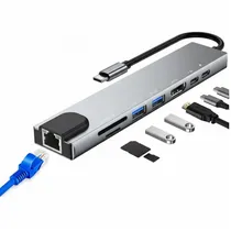 Hub Trove USB-C 8 En 1 USB/ USB-C/ HDMI/ SD/ RJ45
