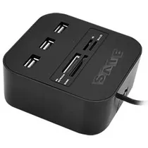 Hub USB 2.0 + Leitor de Cartão Satellite A-HUB07 3 Portas / SD / MS / Pro Duo / M2