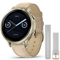 Relógio Garmin Venu 4 010-03013 41MM com GPS/Wi-Fi - Dourado/Bege + Pulseira
