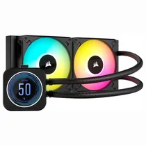 Water Cooler Cpu Corsair H100I Elite LCD XT CW-9060074-WW Liquid, Af RGB, 240MM, Intel 115X/ 1200/ 1700/ 2011/ 2066, AMD AM4/ AM5/ TR4/ STRX4+, Preto