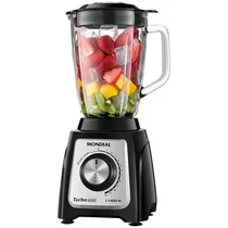 Mondial Licuadora L-1400-Gi Turbo 1400W/12VEL/220V/Jarra Vidrio Negro