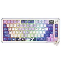 Teclado Gamer Mecânico Redragon K708AK-RGB-Pro Flekact Pro Wireless / RGB / Inglês - Azul / Branco