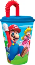 Copo Infantil Stor Super Mario com Canudo - 430 ML