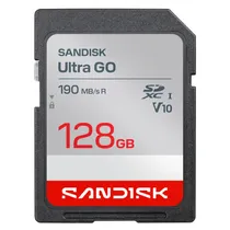 Cartão de Memória SD Sandisk Ultra Go 128GB 190MB/s - SDSDUGN-128G-GN6IN