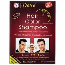 Kit Shampoo Colorante Em Sachê Dexe Hair Color - 10 Unidades - 25ML - Wine Red