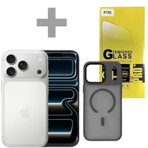 Apple iPhone 17 Pro A3256 Esim 256GB/12GB Ram de 6.3" 48+48+48MP/18MP + Pelicula + Capa Preto Transparente
