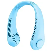 Ventilador de Pescoço Portatil Hengda YQ10510 / 3 Velocidades / 5W / Recarregavel - Azul