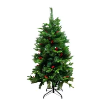 Árvore de Natal Tipo Pinho Artificial com Berries Vermelhas 1,20M