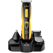 Maquina de Cortar Cabelo Gama GCX623 Sport / com Acessorios / Recarregavel - Preto/Amarelo