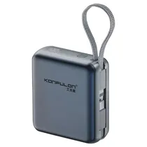 Carregador Portatil Powerbank Konfulon A79Q / 22.5W / 10000MAH / USB-C / com Cabo Embutido USB-C - Lightning - Grey