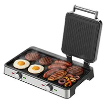 Parrilla Eléctrica FTX EG2-718 Dual 2100W / 220V - Negro / Plata