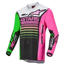 Jersey Alpinestars Racer Compass - Black Green Neon Pink Fluo / M