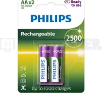 Pilha Recargable Philips AA R6B2RTU25/97 PACK-2
