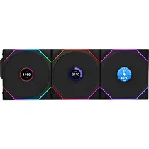 Kit Ventilador Lian Li Uni Fan TL Wireless LCD Reverse 120 MM PWM - Preto