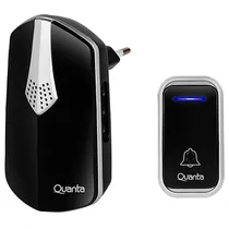 Campainha Sem Fio Quanta QTCWE05 com 38 Melodias Bivolt - Preta/Prata