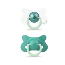Suavinex Nuery Chupete Noche Fusion +18 2UD Bear Polipropileno/Silicona 18M+ Verde