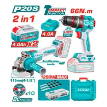 Combo 2 Em 1 Kit Total TCKLI20256 Parafusadeira + Lixadeira – com 2 Baterias / 4AH