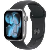 Apple Watch S11 42MM MEQW4LW/ A com GPS/ Wide Angle Oled Always-On Retina Display / Pulseira Sport Band s/ M / Aluminium Case - Space Gray/ Black