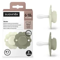 Suavinex Nursery Chupete Fisio s 6/18M 2UNID. Wonder i8 Sil 6-18M+ Combinado