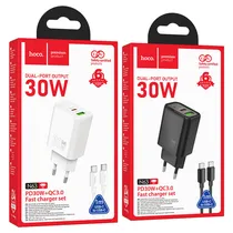 N63 Cargador Dual Port 30W Negro