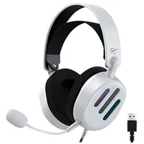 Fone c/ Mic. Havit H2038U Gamenote RGB USB 7.1 Gaming Branco/Preto