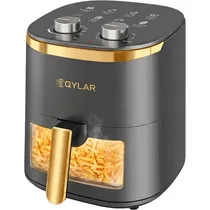 Fritadeira Eletrica Air Fryer Qylar Frylux QY-0612 / 1400W / 6 Litros / 220V ~ 50/ 60HZ - Preto/ Dourado