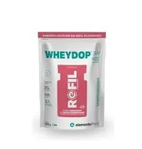 Elemento Puro Proteina Refil Wheydop 3W Morango c/ Leite Condensado 900G Plastico Blanco